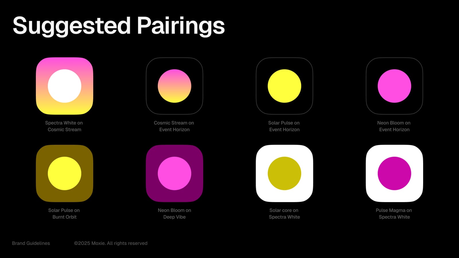 Suggested colour pairings