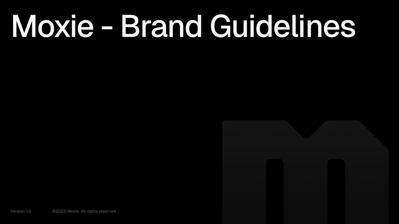 The Moxie brand guidelines cover